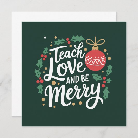 Weihnachten Unterrichten Sie Liebe und seien Sie f Einladung (Vorne/Hinten)