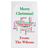 Weihnachten Unterschiedliche Sprachen Word Cloud C Kleine Geschenktüte (Rückseite)