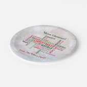 Weihnachten Unterschiedliche Sprachen Word Cloud C Pappteller (Schrägansicht)