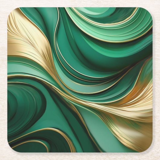 Weihnachten Untersetzer grün und Gold- (Vorderseite)