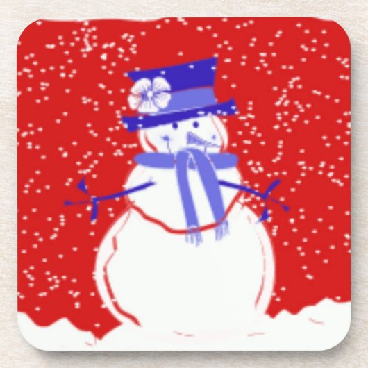 Weihnachten Untersetzer Set - Niedlicher Schneeman (Vorderseite)
