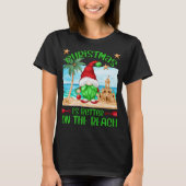 Weihnachten Urlaub am Strand Funny Gnome T-Shirt (Vorderseite)