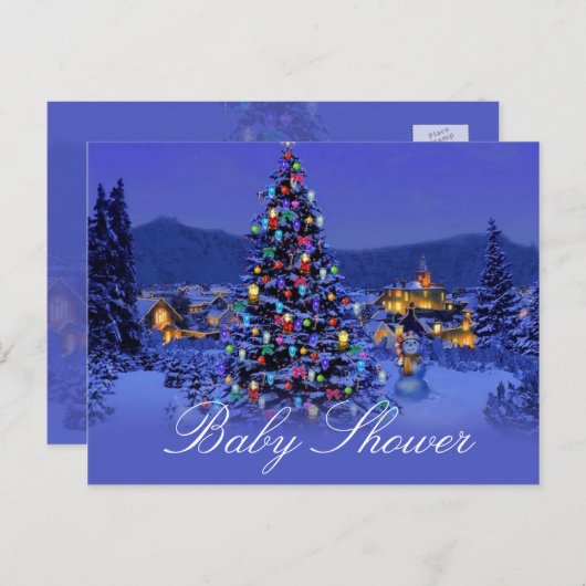 Weihnachten, Urlaub Brautdusche Einladungen. Einladungspostkarte (Vorne/Hinten)