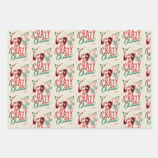 Weihnachten Urlaub Crazy Über Weihnachten Geschenkpapier Set (Vorderseite)