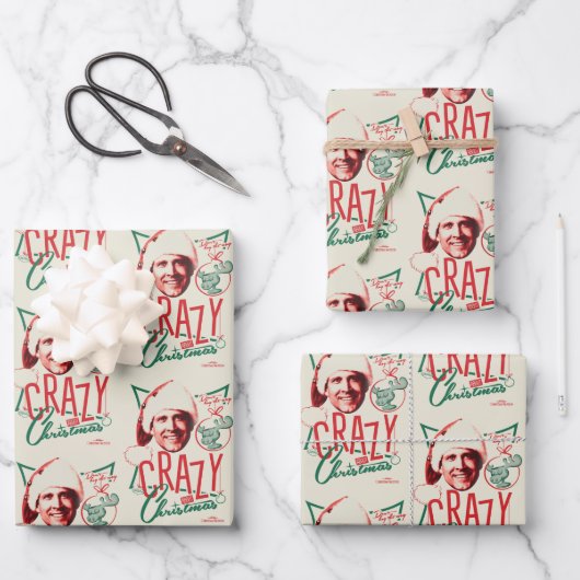 Weihnachten Urlaub Crazy Über Weihnachten Geschenkpapier Set (Vorderseite)
