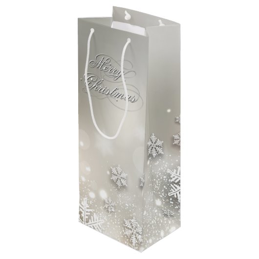 Weihnachten - Urlaub Elegante Geschenktüte Für Weinflaschen (Rückseite Schrägansicht)