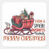 Weihnachten Urlaub für kleine Unternehmen Vielen D Quadratischer Aufkleber (Vorderseite)