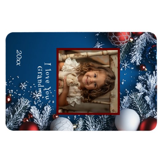 Weihnachten, Urlaub, ich Liebe dir Oma Magnet (Horizontal)