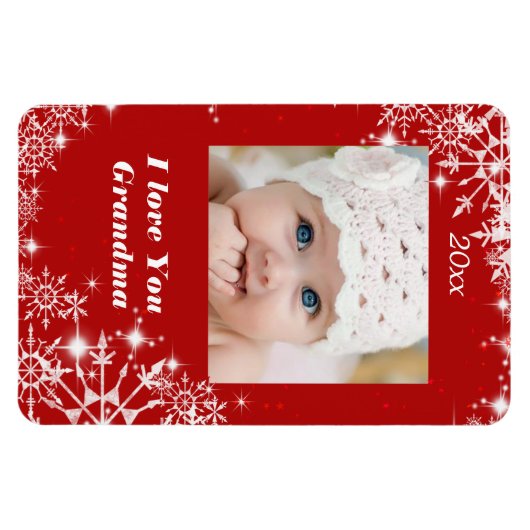 Weihnachten, Urlaub, ich Liebe dir Oma Magnet (Horizontal)