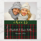 Weihnachten, Urlaub Kariert, Beifall, persönliches Weinetikett (Einzelnes Label)