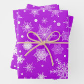 Weihnachten Urlaub Lila Schneeflocken Weihnachten  Geschenkpapier Set (Beispiel)