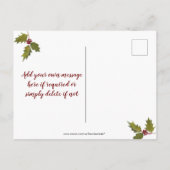 Weihnachten Urlaub Postkarte Freude an der Welt (Rückseite)