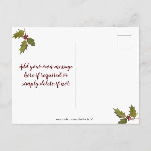 Weihnachten Urlaub Postkarte Freude an der Welt (Rückseite)