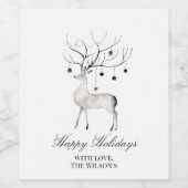 Weihnachten, Urlaub, Rentier, Weihnachtsgeschenk, Weinetikett (Einzelnes Label)