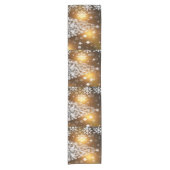 Weihnachten, Urlaub, Schneeflocken, Gold, Sparkass Kurzer Tischläufer (Vorderseite)