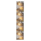 Weihnachten, Urlaub, Schneeflocken, Gold, Sparkass Mittelgroßer Tischläufer (Vorderseite)