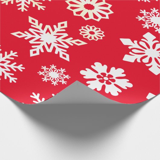 Weihnachten Urlaub Snowflakes Pattern Rot Geschenkpapier (Ecke)