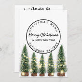 Weihnachten Urlaub Winter Menü Light Green Whit Menükarte (Vorne/Hinten)