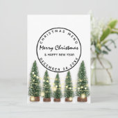 Weihnachten Urlaub Winter Menü Light Green Whit Menükarte (Stehend Vorderseite)