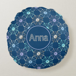 Weihnachten Urlaubsmuster. Text. Rundes Kissen