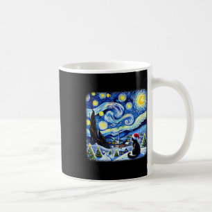 Weihnachten Van Gogh Sternennacht schwarze Katze S Kaffeetasse
