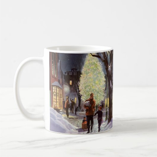 Weihnachten, Vater Shopping mit Kindern Kaffeetasse (Links)