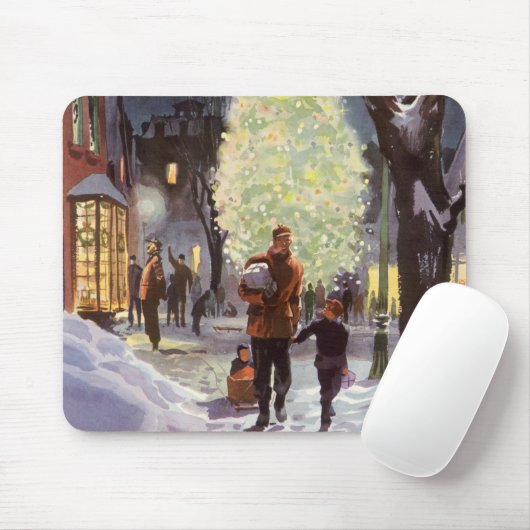 Weihnachten, Vater Shopping mit Kindern Mousepad (Mit Mouse)