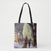 Weihnachten, Vater Shopping mit Kindern Tasche (Vorderseite)