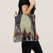 Weihnachten, Vater Shopping mit Kindern Tasche (Von Nahem)