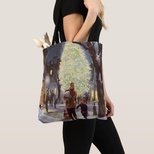 Weihnachten, Vater Shopping mit Kindern Tasche (Von Nahem)