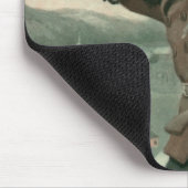 Weihnachten, Vater und Sohn schneiden Bäume ab Mousepad (Ecke)