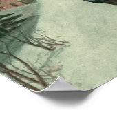 Weihnachten, Vater und Sohn schneiden Bäume ab Poster (Ecke)