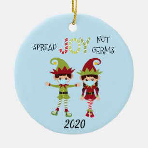 Weihnachten verbreitet Freude, keine Keime Elf 202 Keramik Ornament