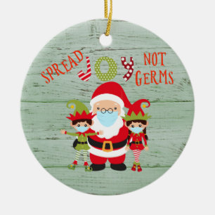Weihnachten verbreitet Freude, keine Keime Elf San Keramik Ornament