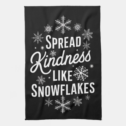 Weihnachten verbreitet Kindheit wie Schneeflocken Geschirrtuch (Vertikal)