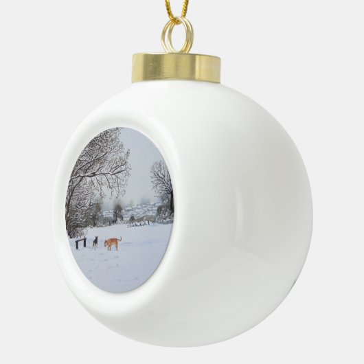 Weihnachten verfolgt keramik Kugel-Ornament (Rechts)