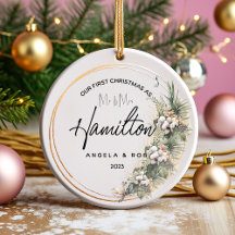 Weihnachten Verheiratete Keramik Ornament, Bouquet