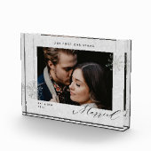 Weihnachten Verheiratete weiße Glitzern Modernes G Fotoblock (Rechts)