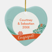 Weihnachten Verlobtes Foto Ornament (Hinten)