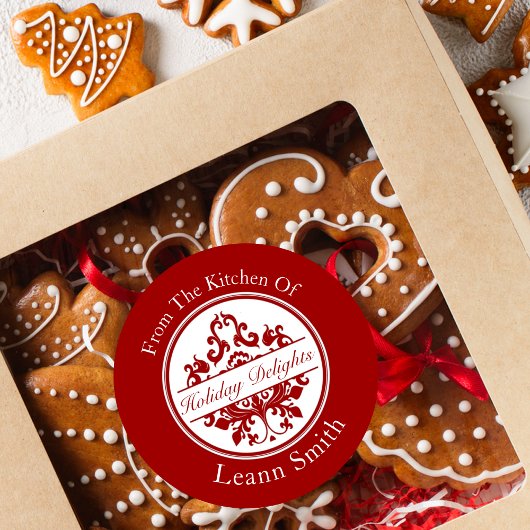 Weihnachten Verziert aus der Etikettierküche Runder Aufkleber