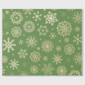 Weihnachten Verziertes Gold Snowflake Muster Geschenkpapier (Flach)