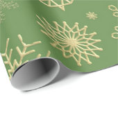 Weihnachten Verziertes Gold Snowflake Muster Geschenkpapier (Rolleneckpunkt)