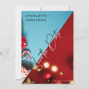 Weihnachten Vibes Minimalistisch Save the Date Hoc Einladung