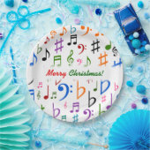 Weihnachten; Viel bunter Musiknoten und Symbole Pappteller (Party)