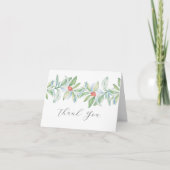 Weihnachten Vielen Dank Cards Aquarellgrün (Vorderseite)