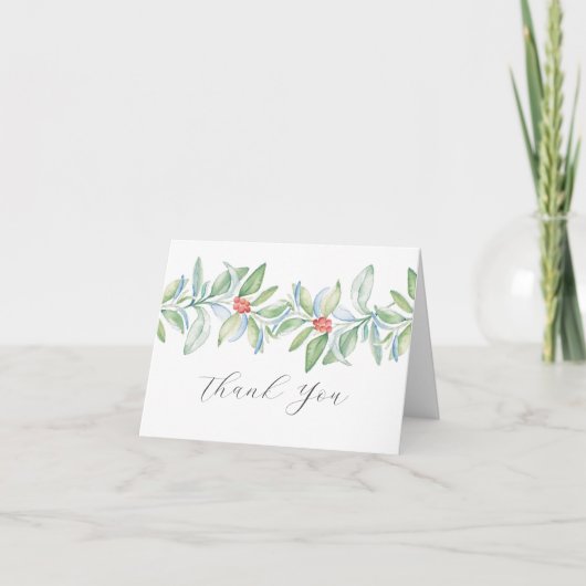 Weihnachten Vielen Dank Cards Aquarellgrün (Vorderseite)