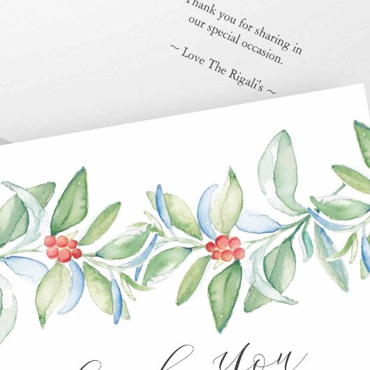 Weihnachten Vielen Dank Cards Aquarellgrün