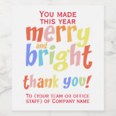 Weihnachten Vielen Dank, dass Sie froh und hell sc Weinetikett (Einzelnes Label)