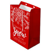 Weihnachten Vielen Dank, dass Sie viel Schnee Mittlere Geschenktüte (Rückseite Schrägansicht)