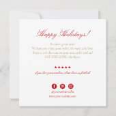 Weihnachten Vielen Dank Geschäftskarte Dankeskarte (Rückseite)